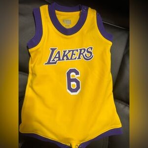 Lakers Infant Sleeveless Jersey Romper - Yellow/Purple